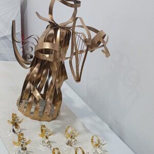 Steel Angel with 12 napkin rings